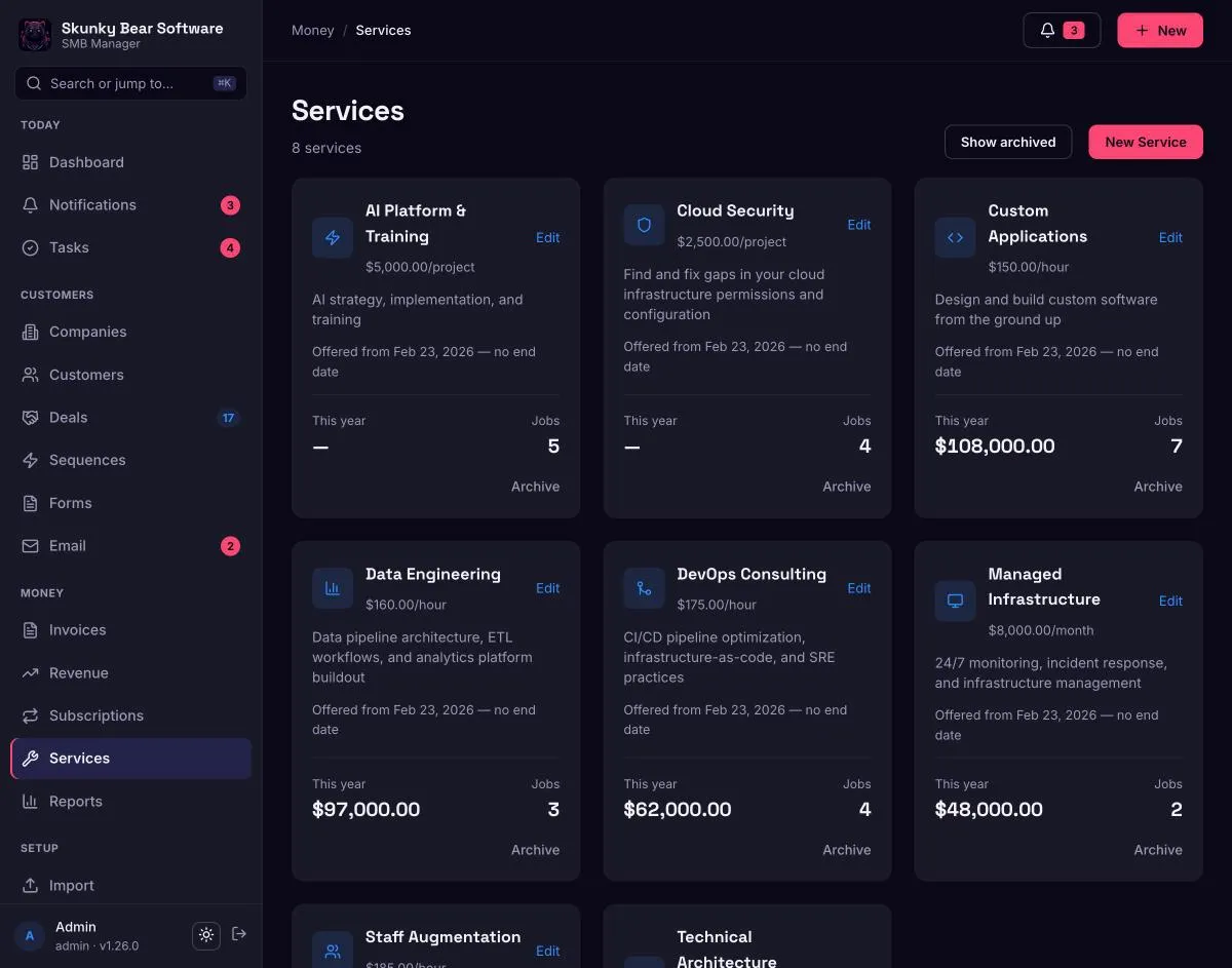 Service catalog — edit service